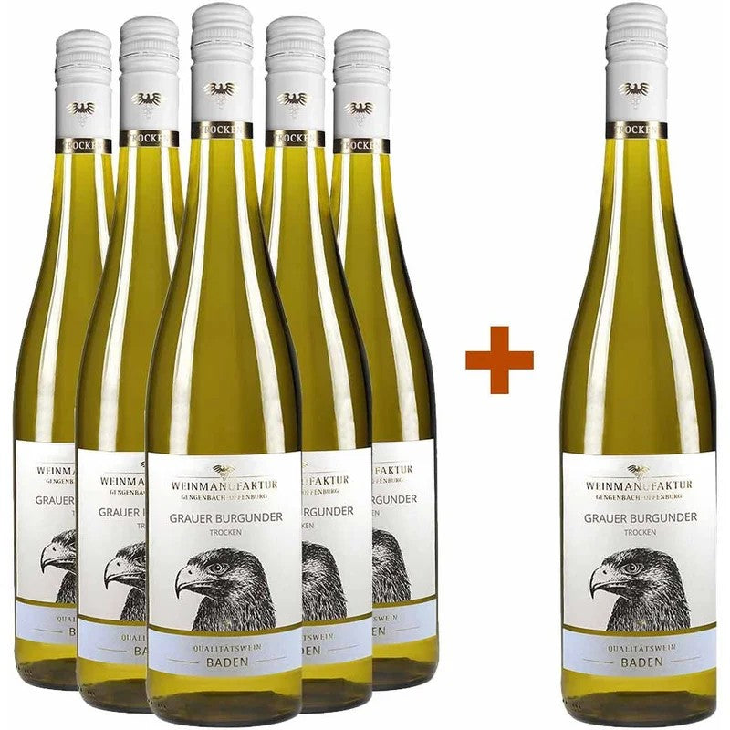 5+1Paket-GrauburgundertrockenWeinmanufakturGengenbach