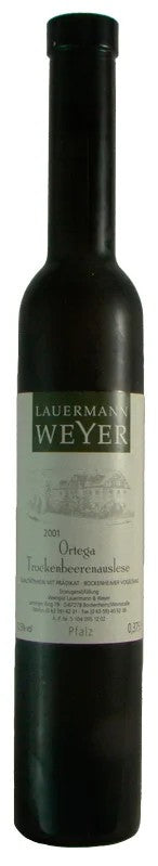 2001OrtegaTrockenbeerenausleseedelsüß0375lWeingutLauermannWeyerPfalzDeutschlandBockenheimerVogelsangnordpfalztbaweisswein