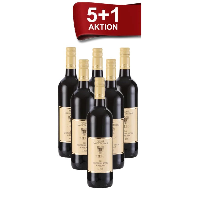 5+1Aktion2011MerlotQbAtrocken–WeingutSchlossOrtenberg