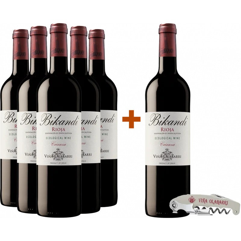 BodegasOlabarri5+1AktionspaketBikandiCrianzaEcológicoRiojaDOCa(+KorkenzieheralsGeschenk)